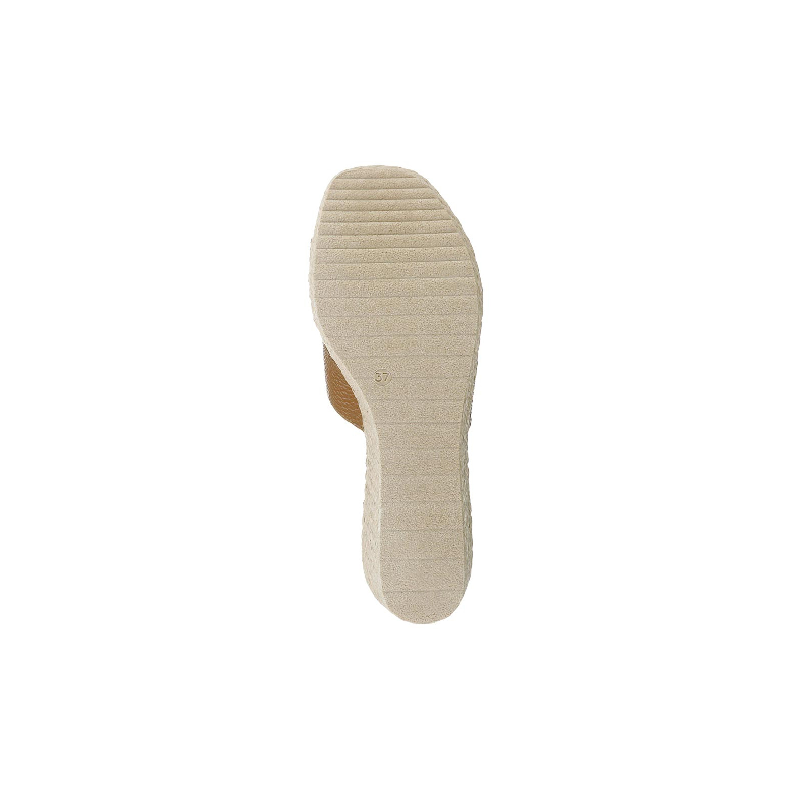 Rind-Nappaleder-Pantolette m. Plateausohle cognac