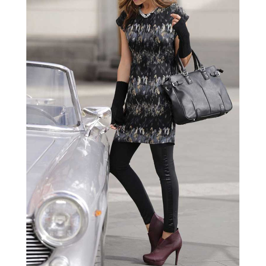 Chiffon dress black-multicolour