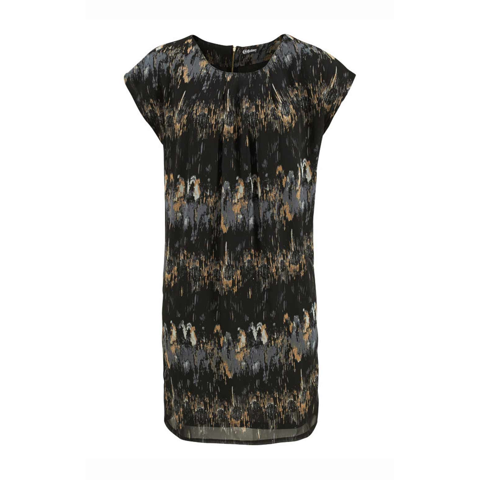 Chiffon dress black-multicolour