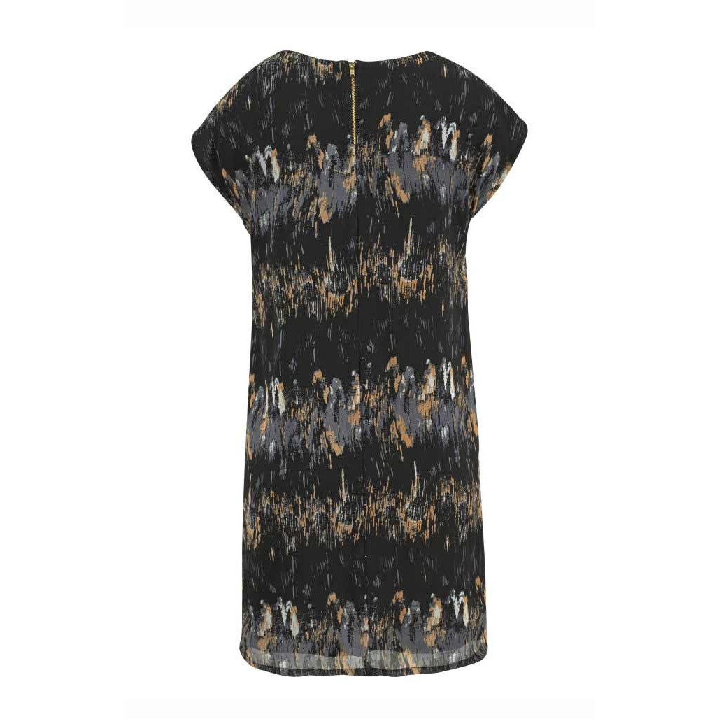 Chiffon dress black-multicolour