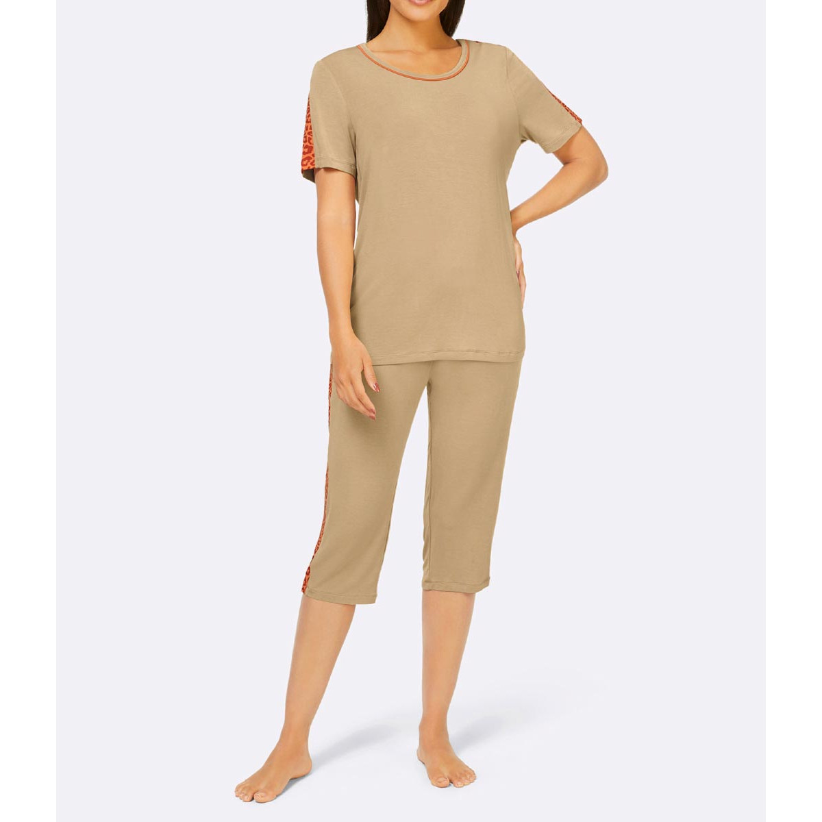 Jersey-Hausanzug camel-mandarine