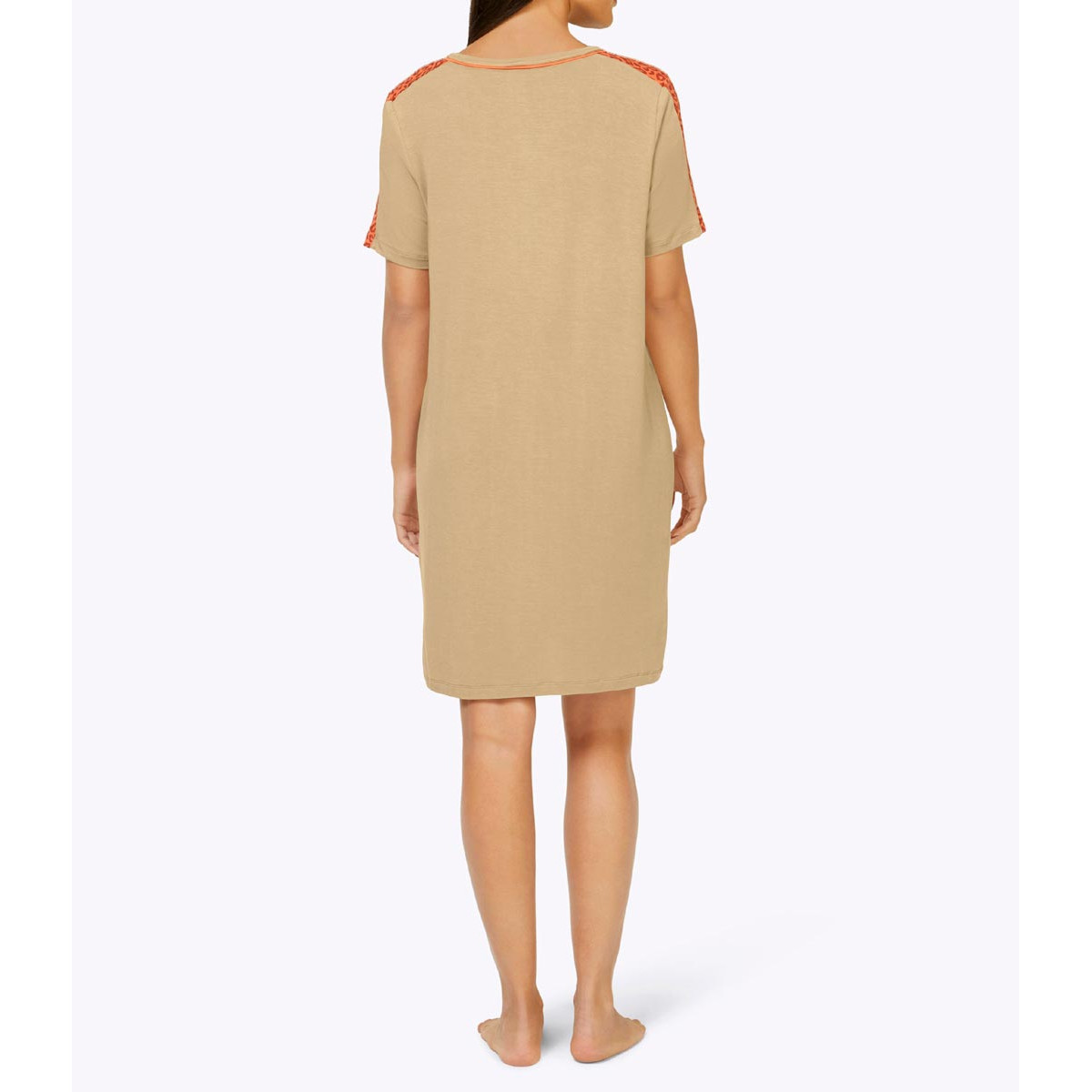 Jersey-Sleepshirt camel-mandarine