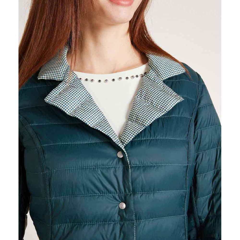 Designer-Wende-Daunenjacke grün-offwhite