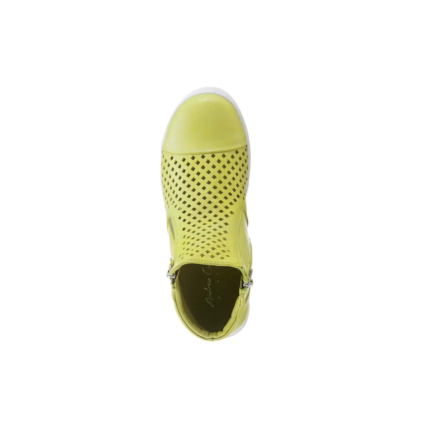 Nappaleder-Hightop-Sneaker limettengelb