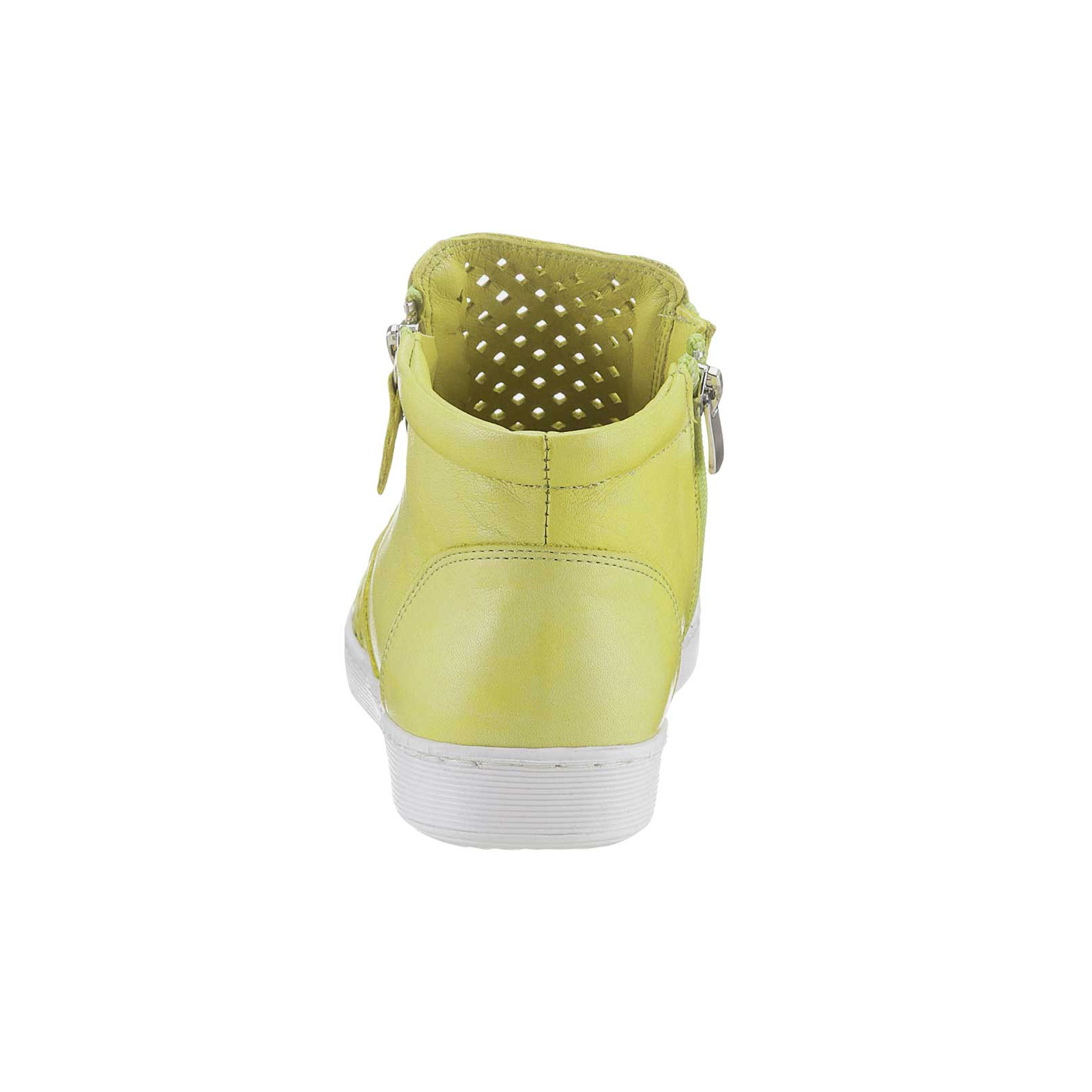 Nappaleder-Hightop-Sneaker limettengelb