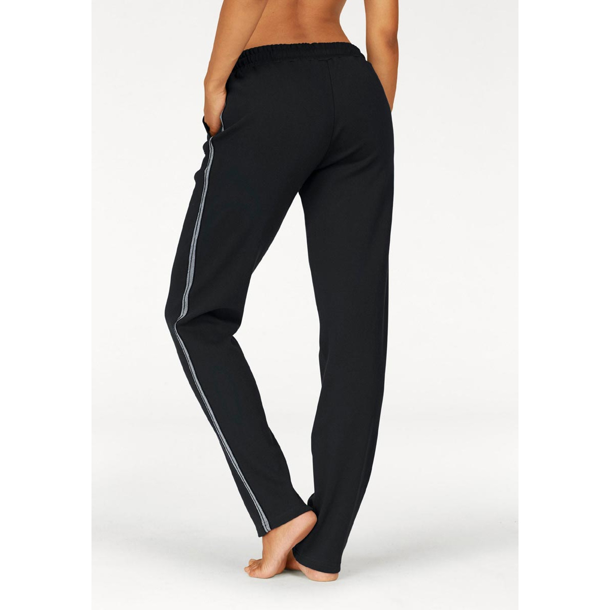 Marken-Sweathose mit Metallic-Streifen schwarz