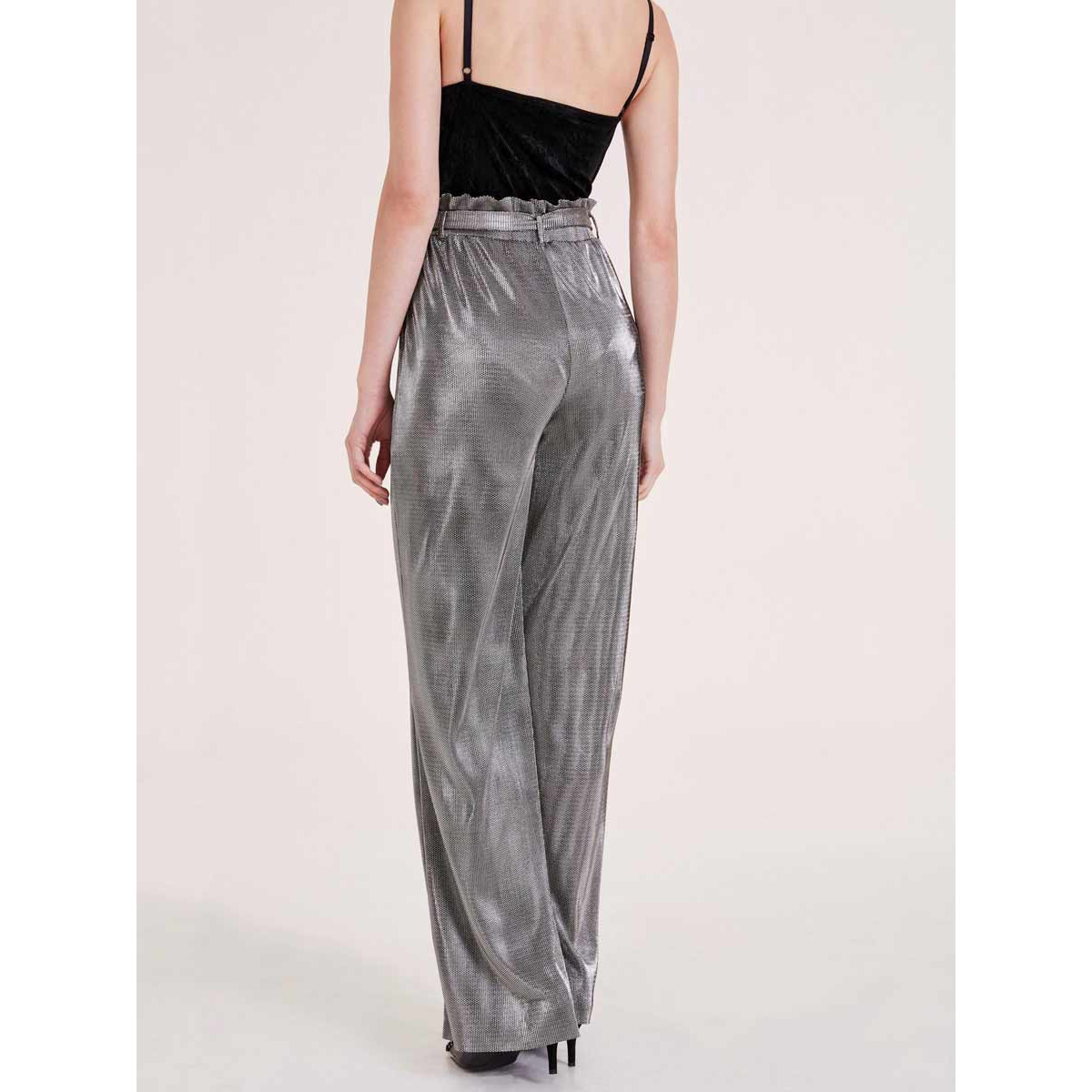 Designer-Hose silberfarben-metallic
