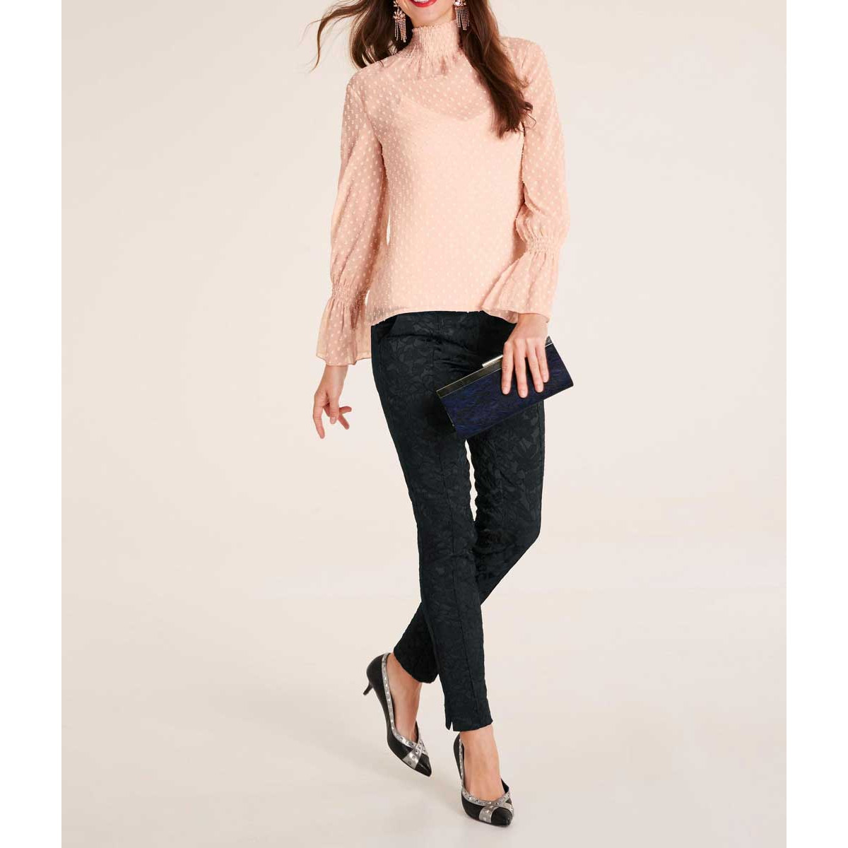 Designer-Chiffonbluse+Top rosé