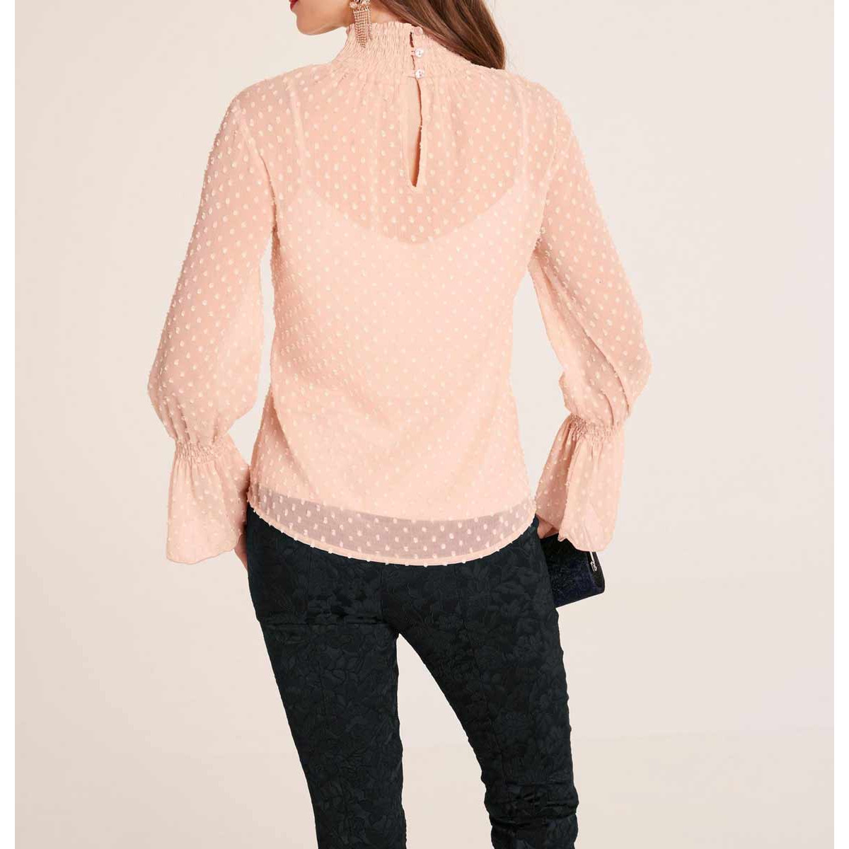 Designer-Chiffonbluse+Top rosé
