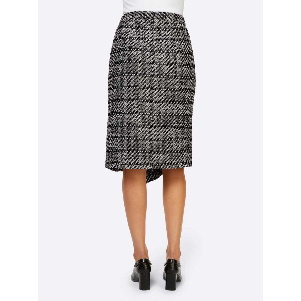Designer-Wickelrock schwarz-ecru