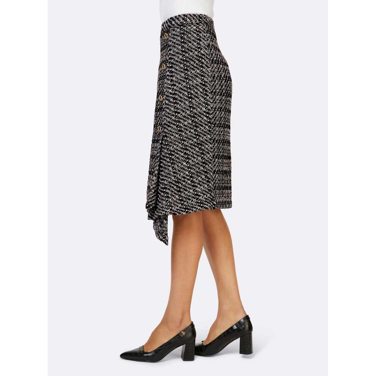 Designer-Wickelrock schwarz-ecru