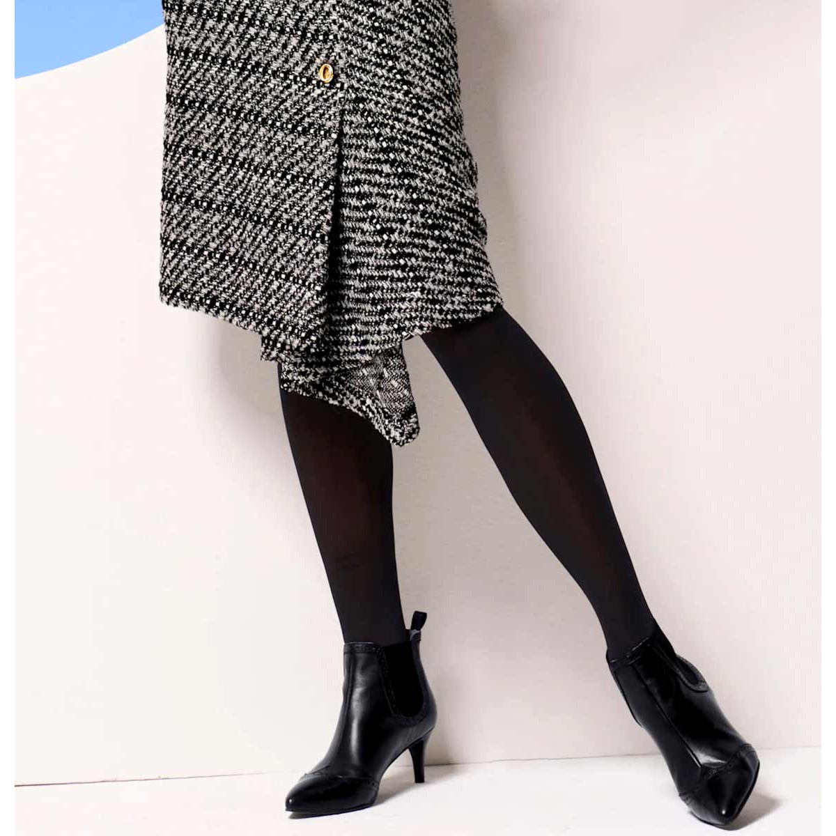 Designer-Wickelrock schwarz-ecru
