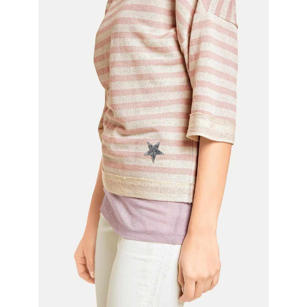 Sweatshirt + Top rosa-beige