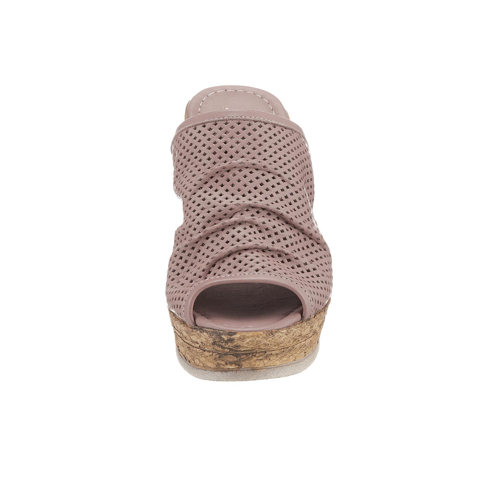 Nappaleder-Pantolette m. Lochmuster altrosa