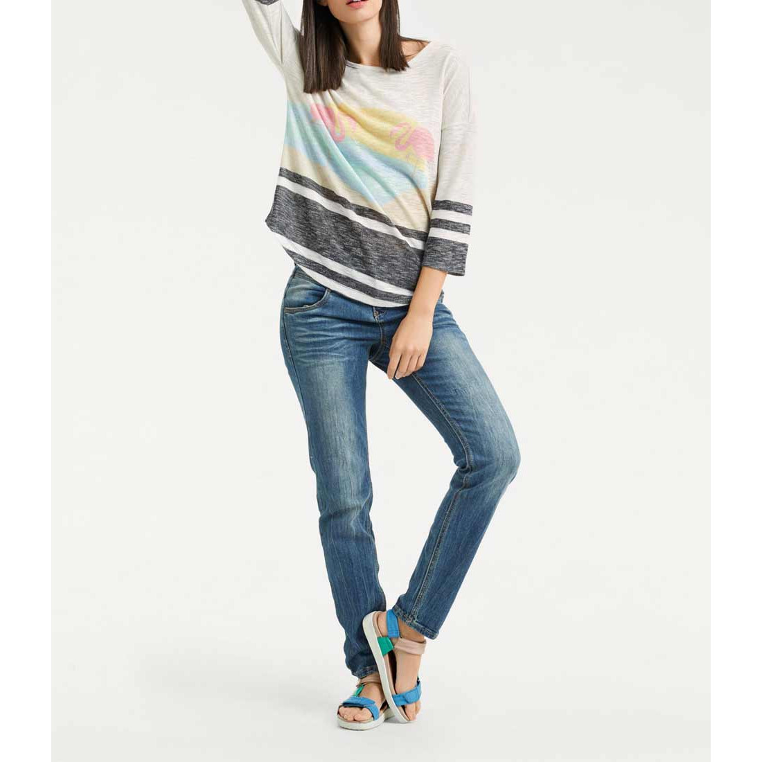 Druckpullover natur-bunt