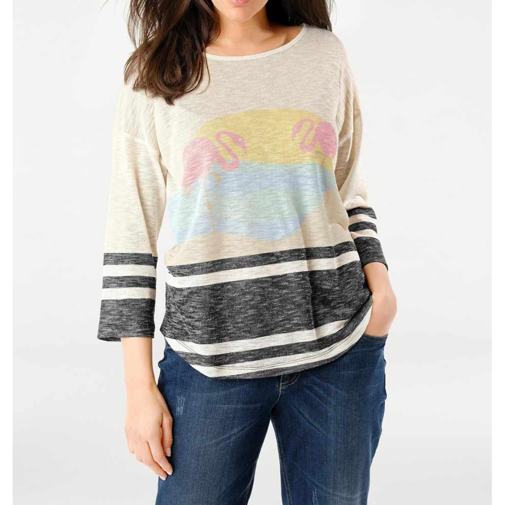 Druckpullover natur-bunt