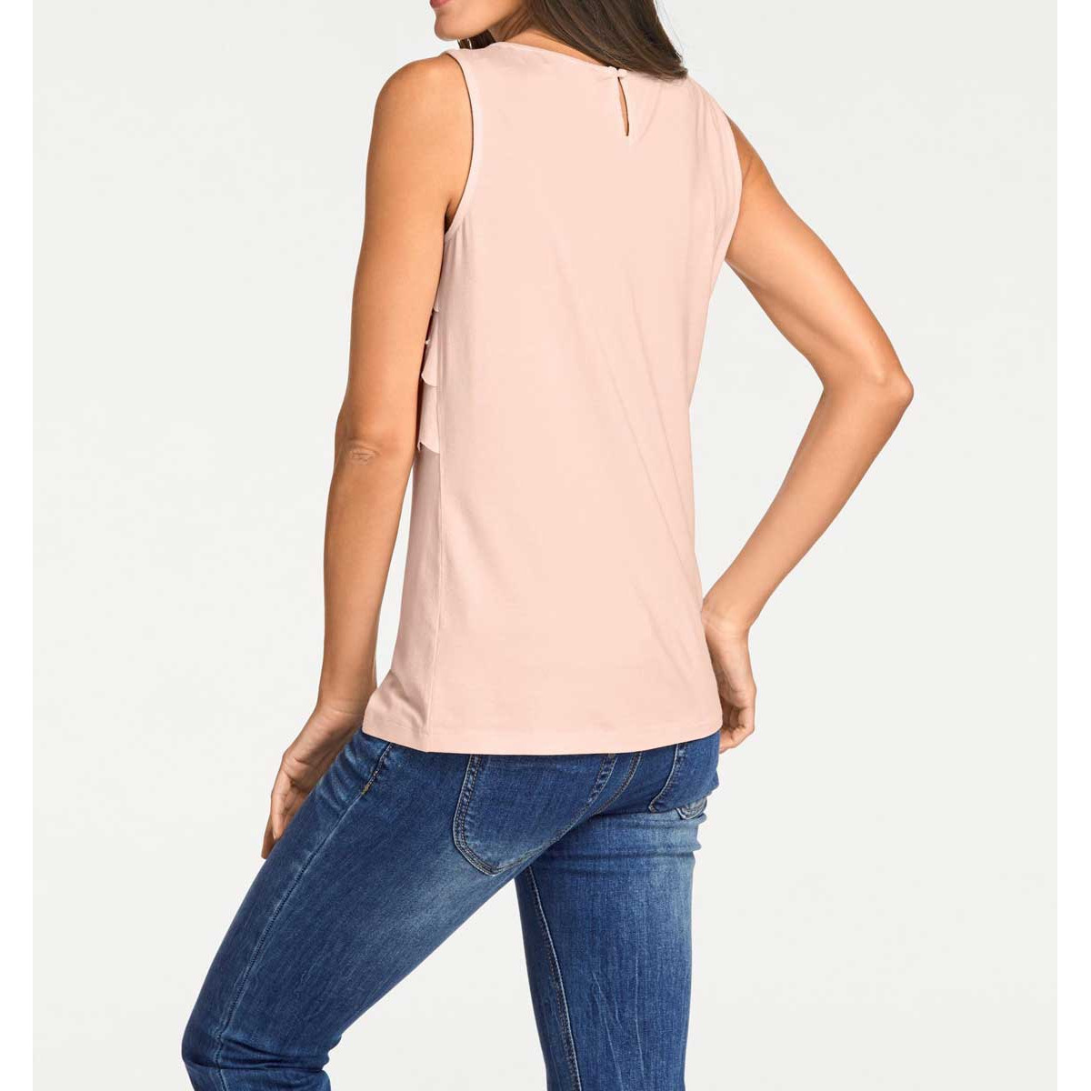 Designer-Shirttop m. Perlen rosé