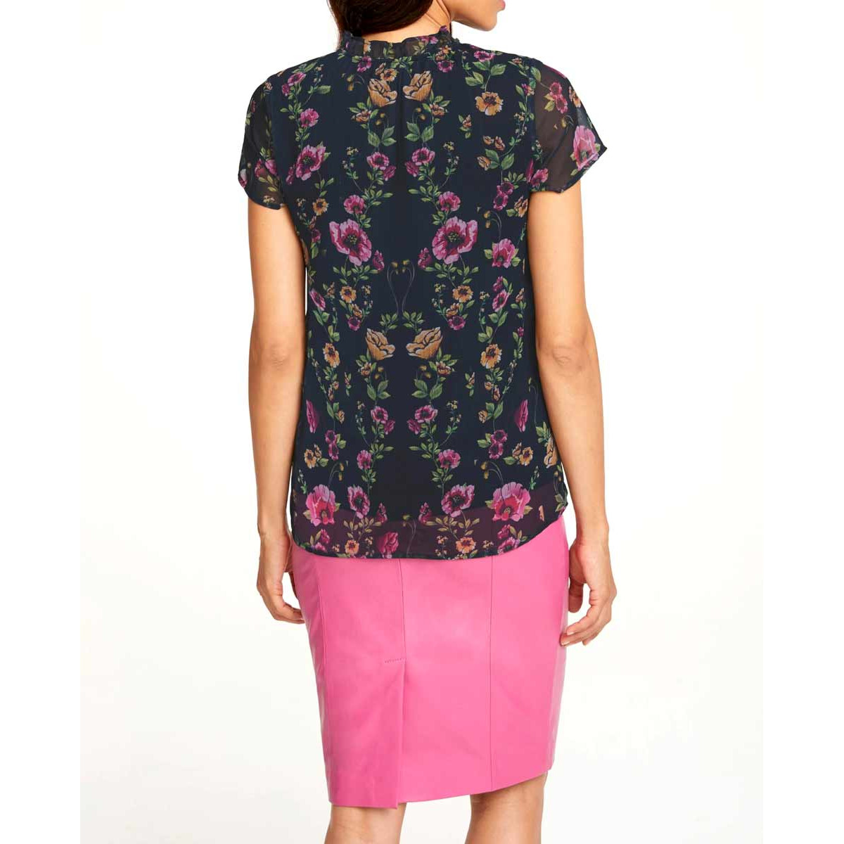 Designer-Druckbluse schwarz-bunt