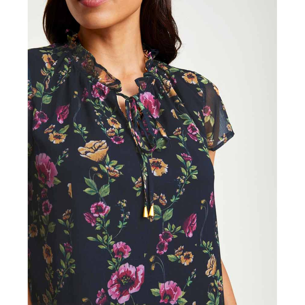Designer-Druckbluse schwarz-bunt