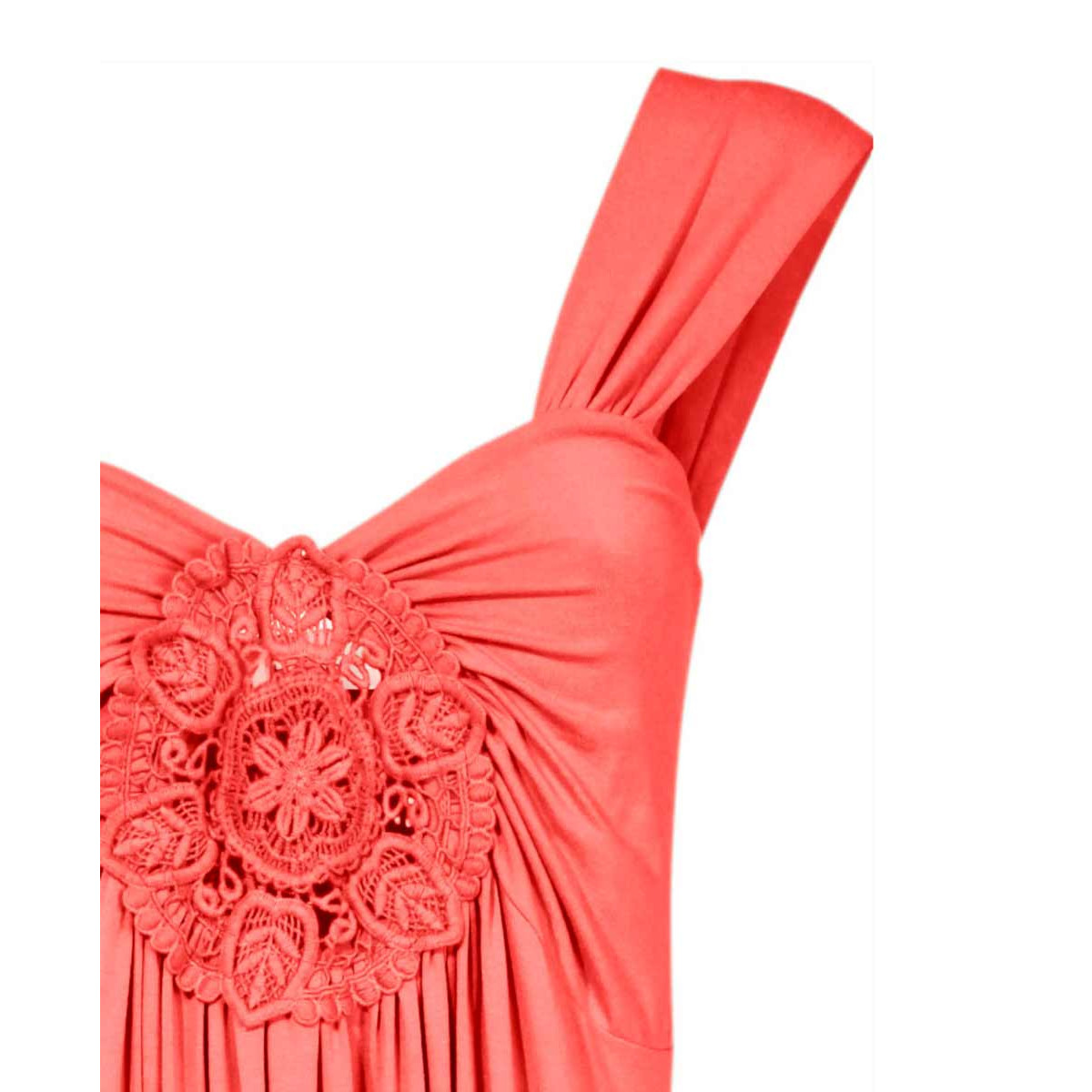 Jerseykleid m. Blumenrossette koralle