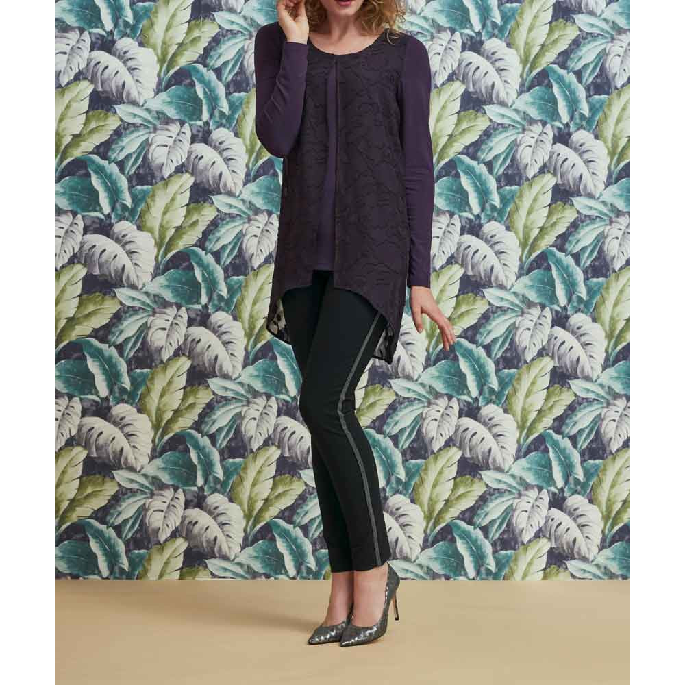 Designer-2-in-1-Shirt pflaume