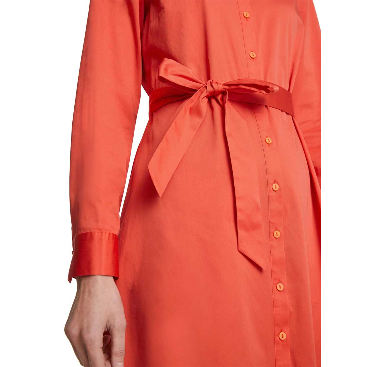 Designer-Hemdblusenkleid m. Gürtel orange
