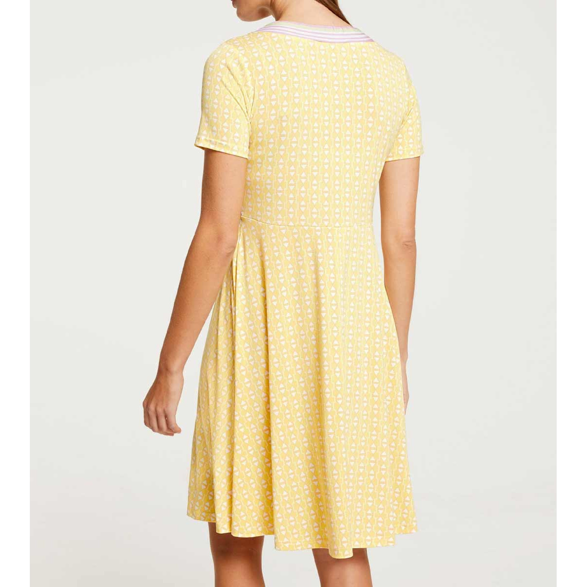 Designer-Jersey-Druckkleid vanille-rosé