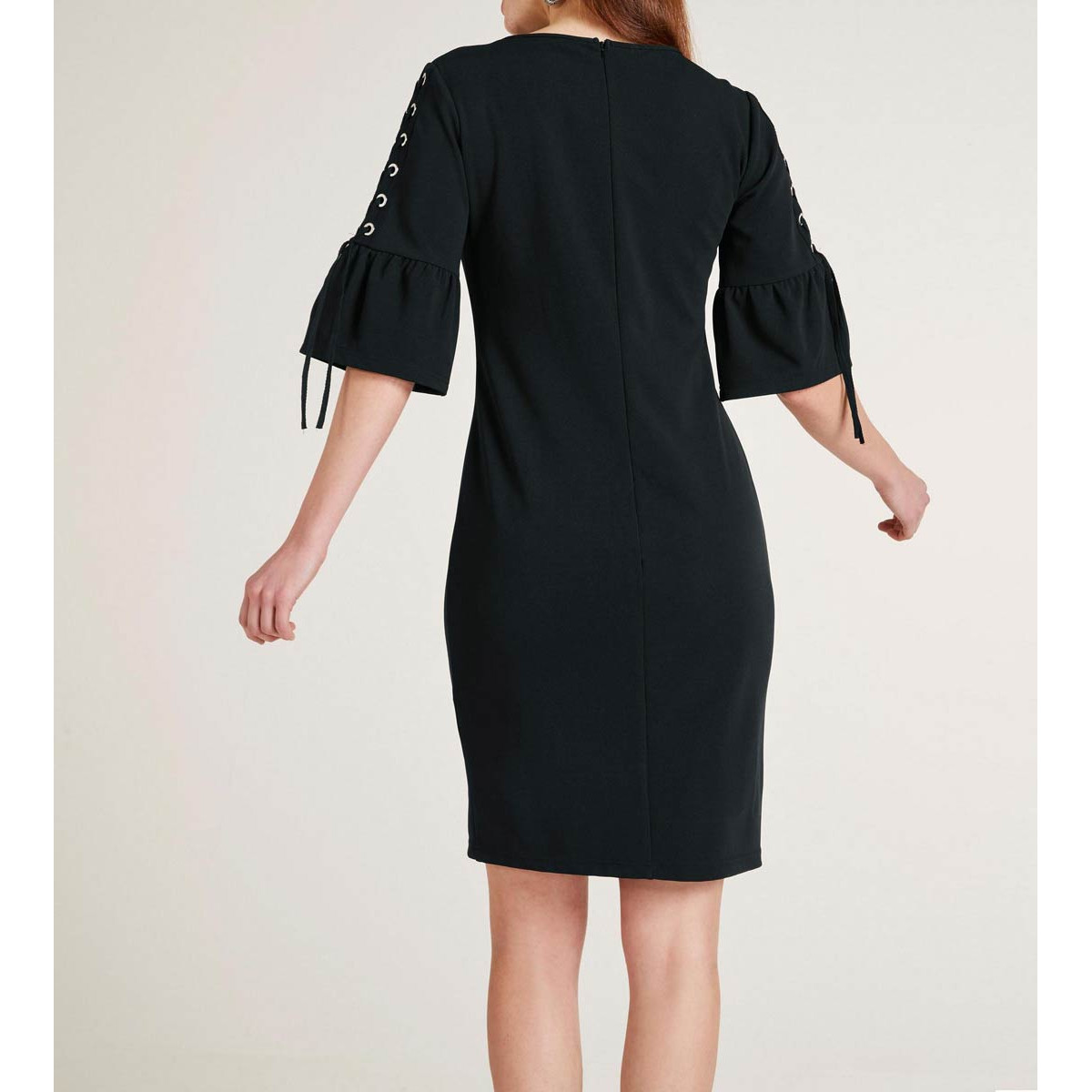 Designer-Kleid m. Schnürung schwarz