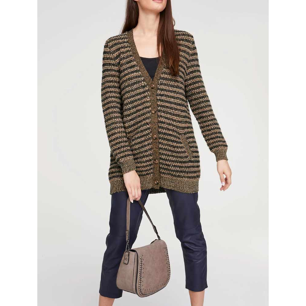 Designer-Strickjacke schwarz-beige