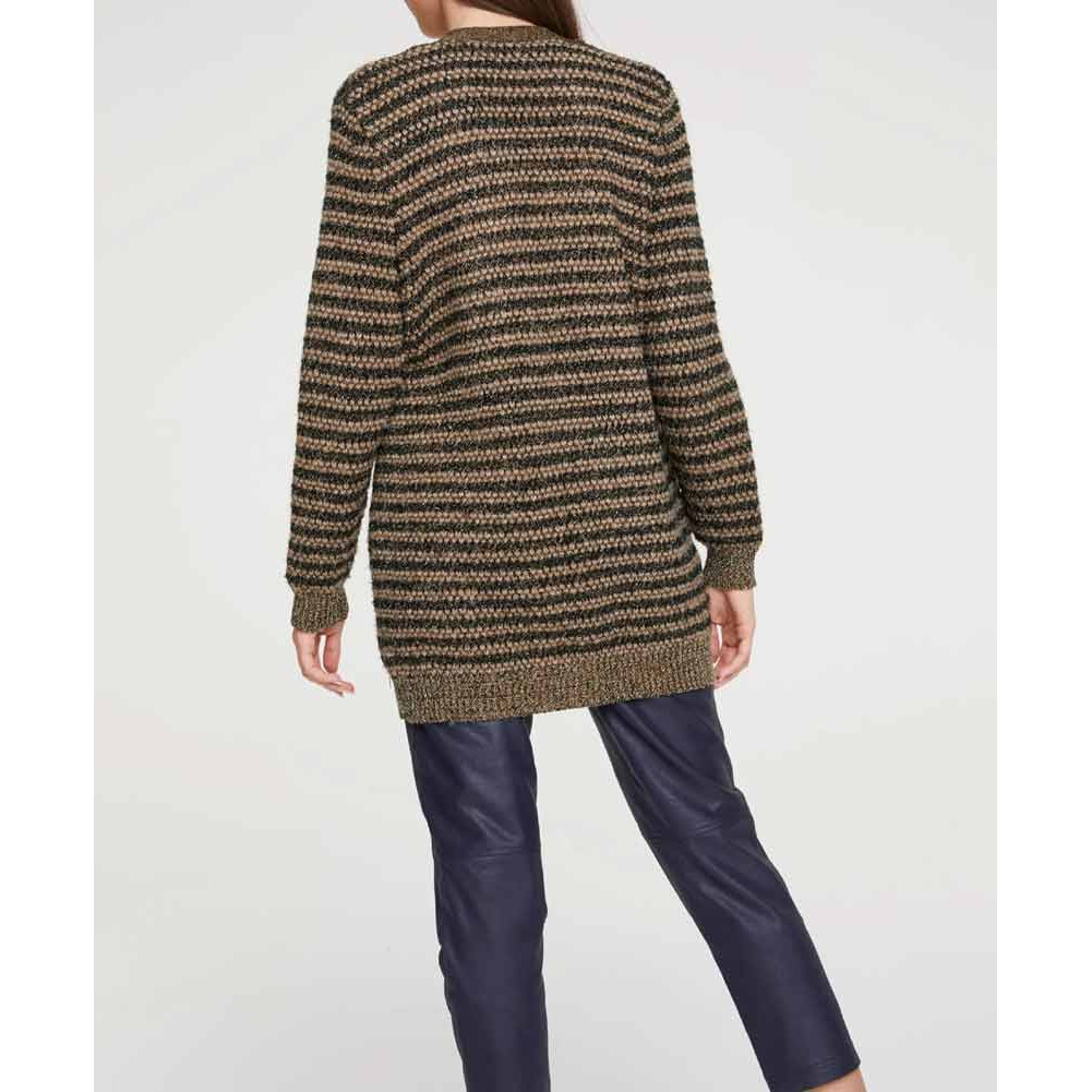 Designer-Strickjacke schwarz-beige