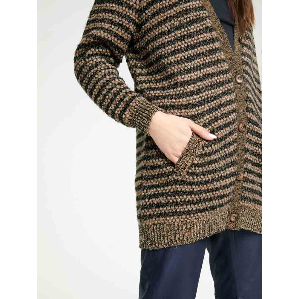 Designer-Strickjacke schwarz-beige