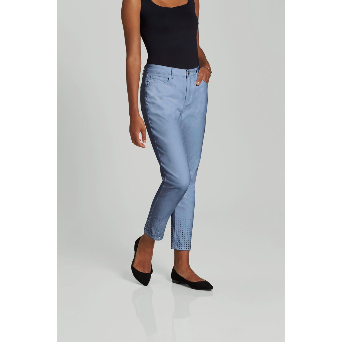 Stretchjeans m. Ziernieten jeansblau