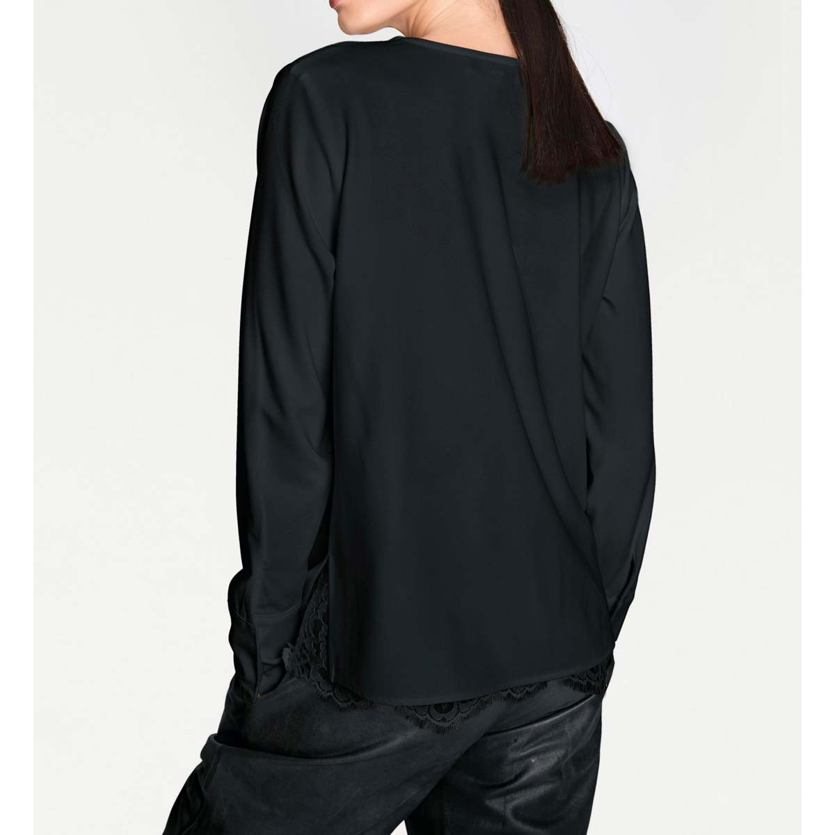 Designer-2-in-1-Bluse schwarz