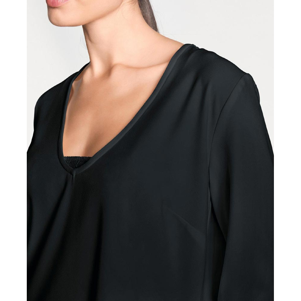 Designer-2-in-1-Bluse schwarz