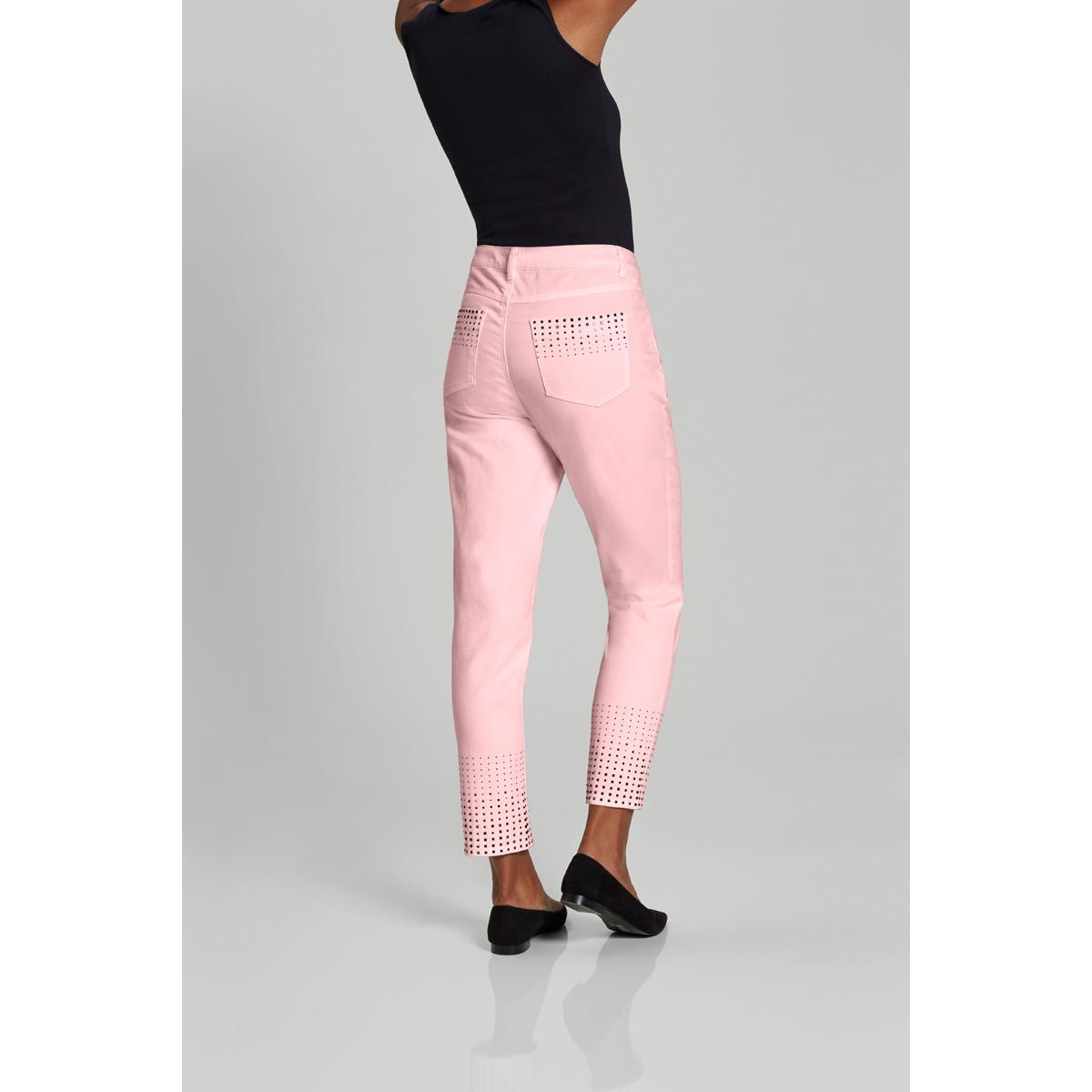 Stretchjeans m. Ziernieten rosé