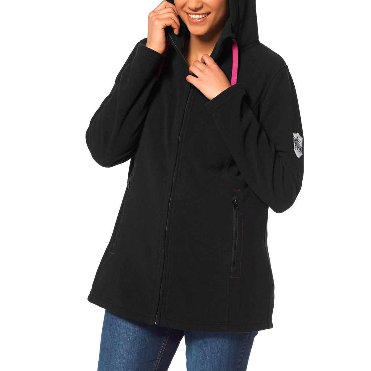 Marken-Fleecejacke schwarz