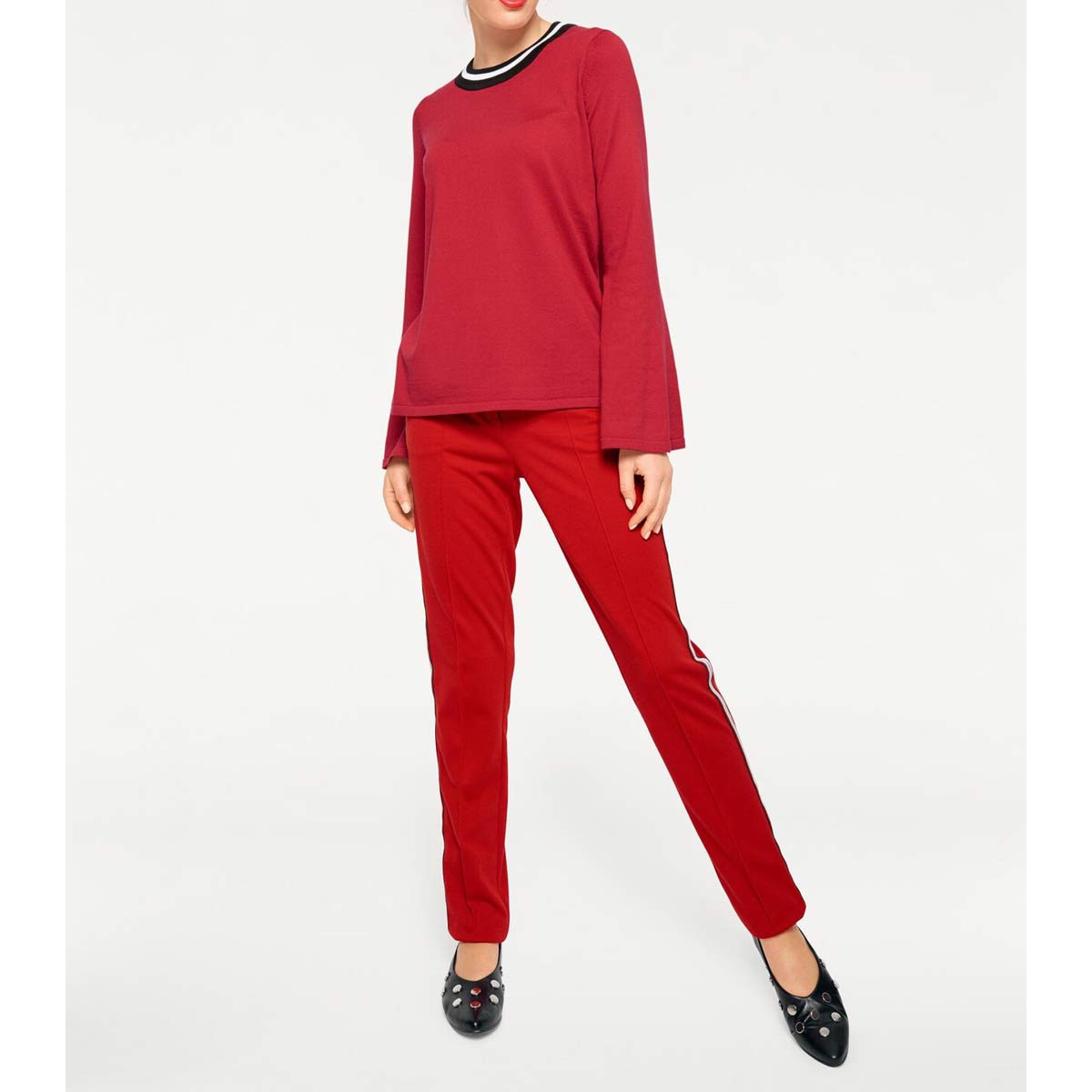 Pullover rot-schwarz
