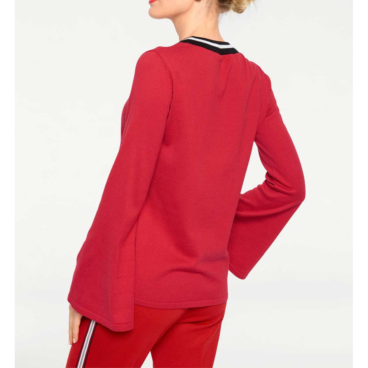 Pullover rot-schwarz