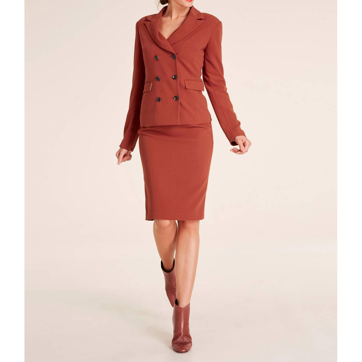 Designer-Blazer rostbraun