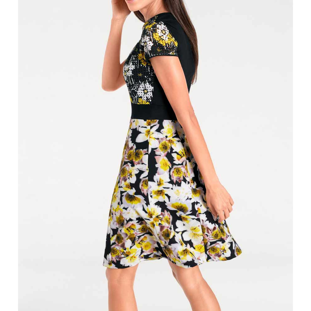 Designer-Prinzesskleid schwarz-gelb