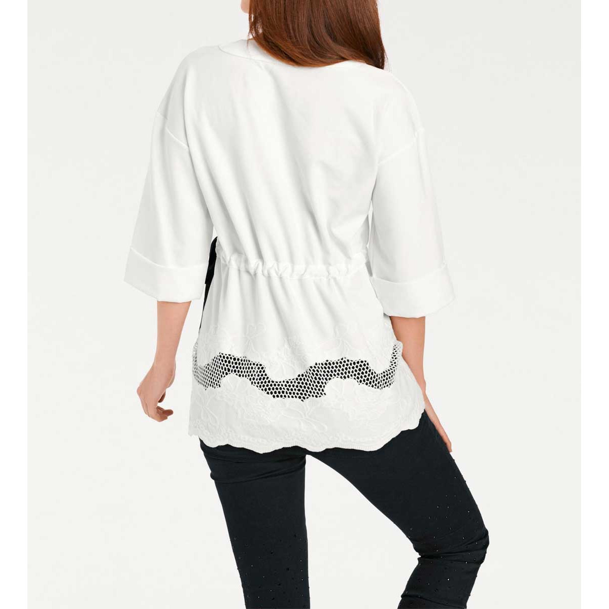 Designer-Tunikashirt m. Stickerei offwhite