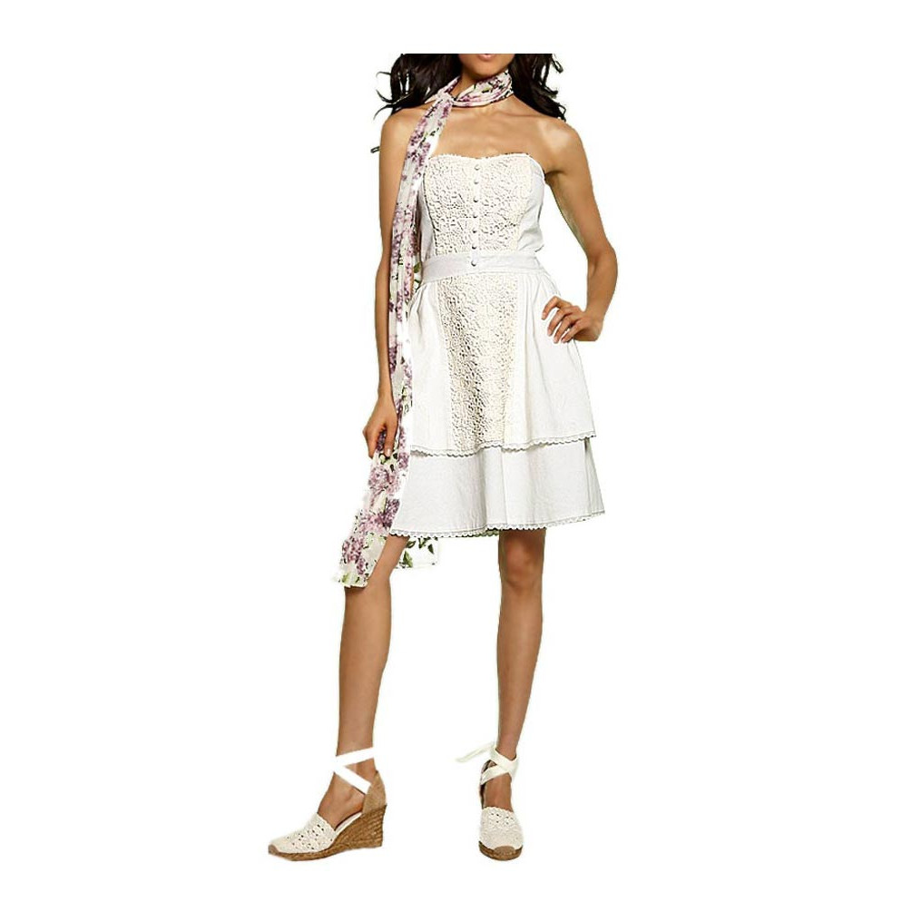 Bustierkleid m. Spitze creme
