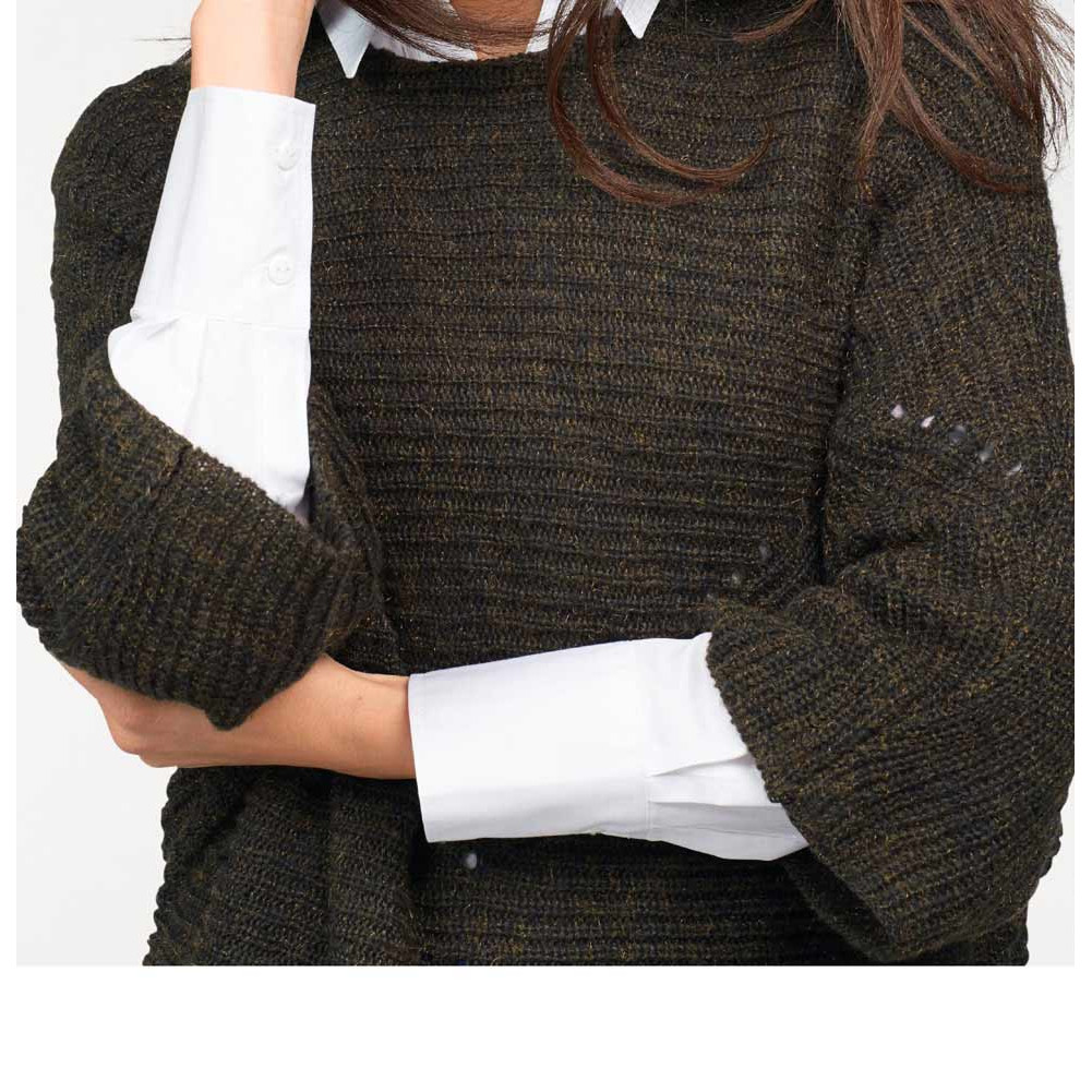 Damen-Oversize-Pullover marine-gold