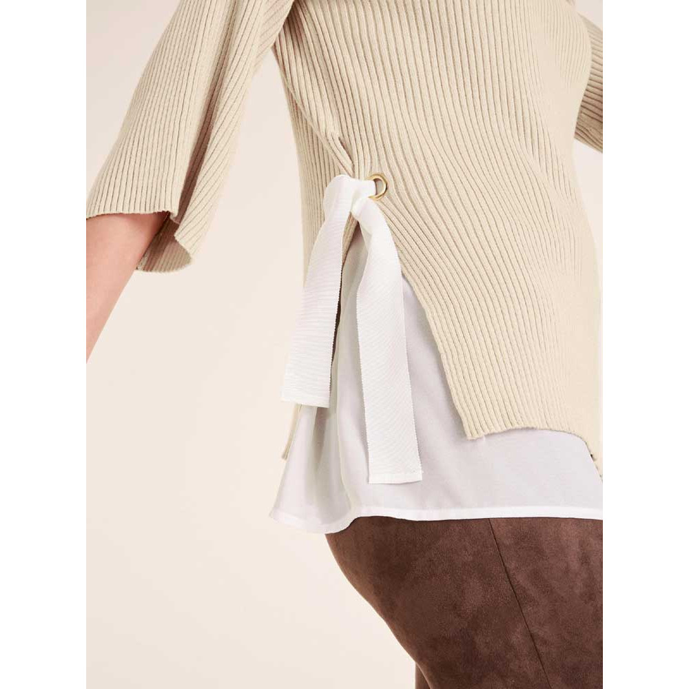 Designer-Pullover-2-in-1 beige-ecru
