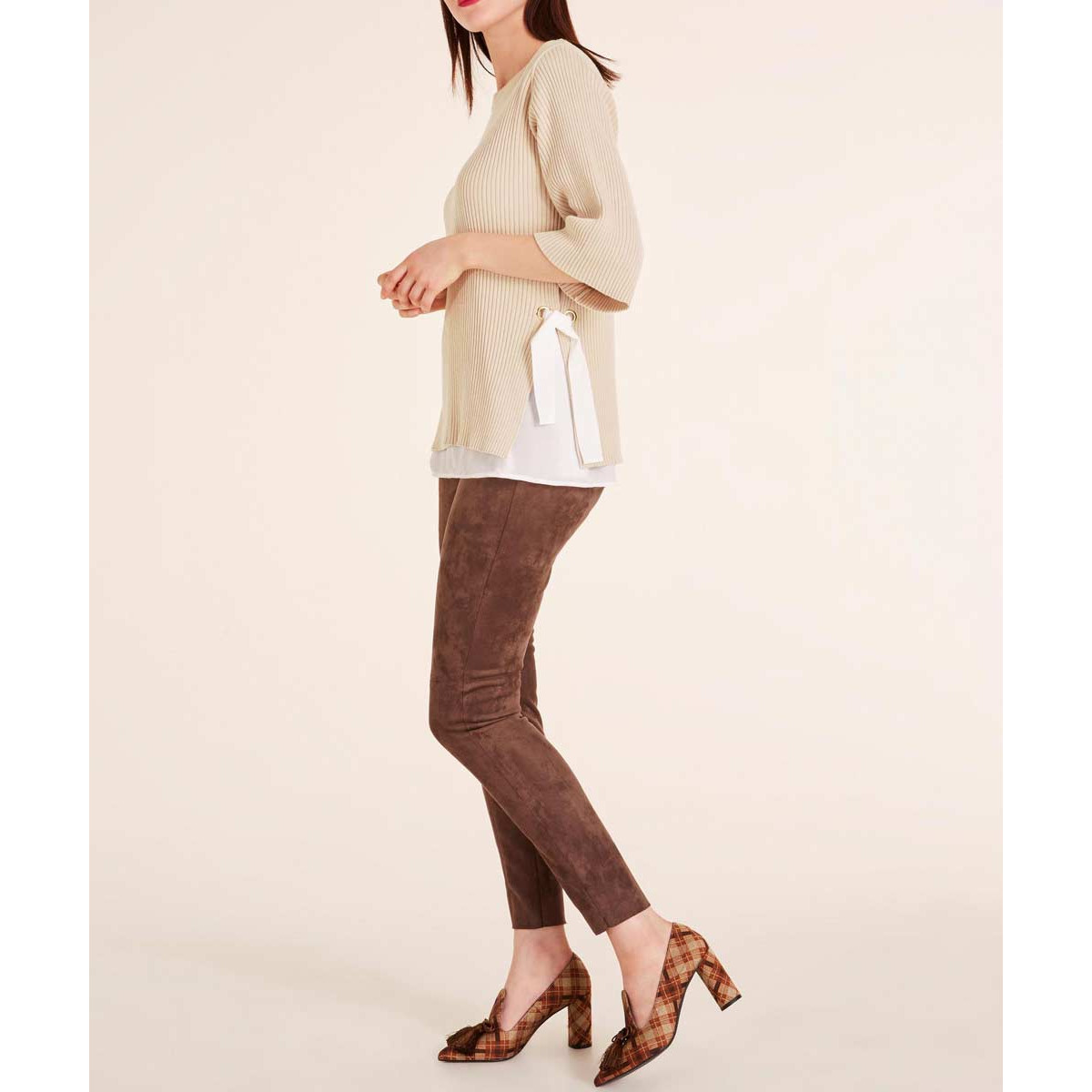 Designer-Pullover-2-in-1 beige-ecru