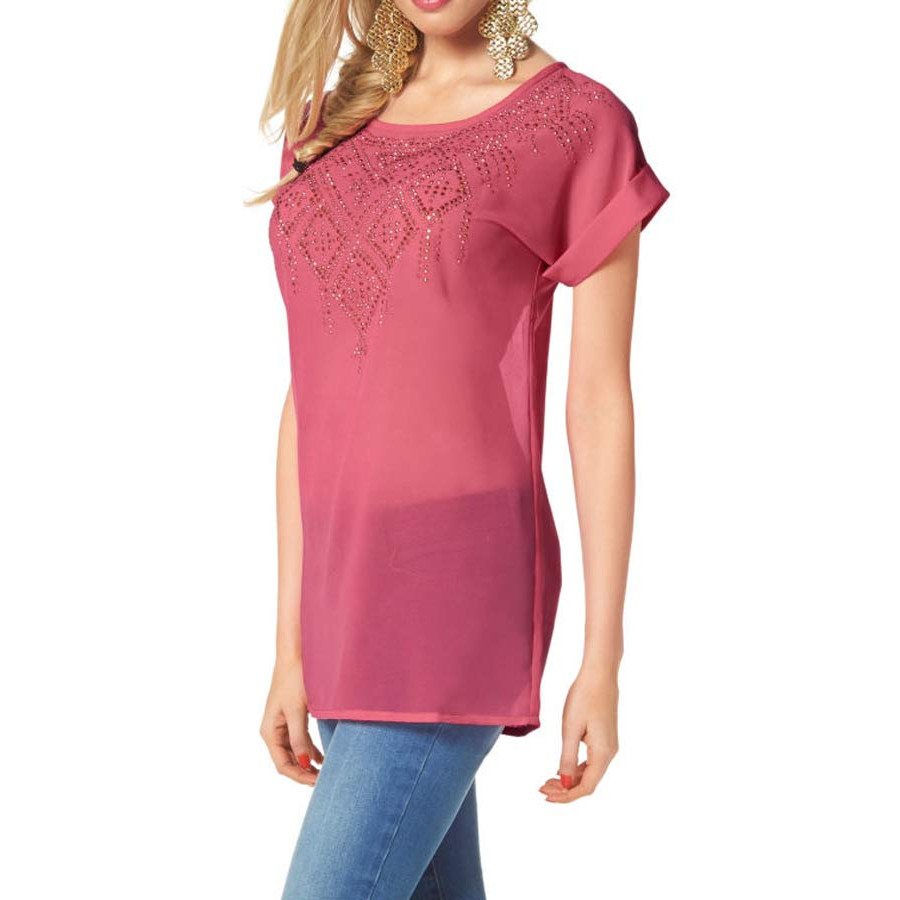 Blusenshirt m. Strass altrosé-gold