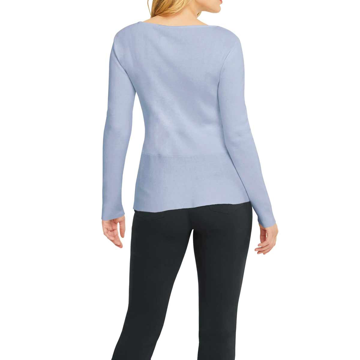 Designer-Volantpullover blau