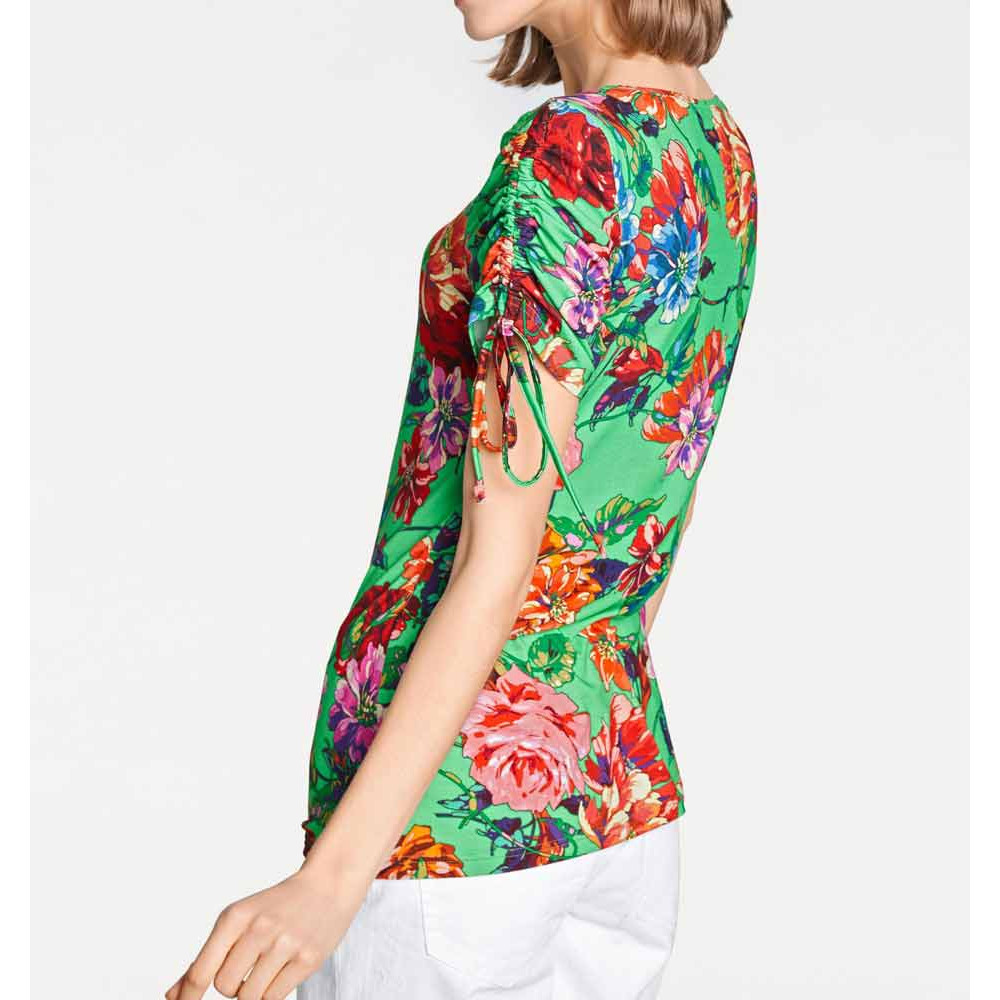 Designer-Druckshirt grün-bunt