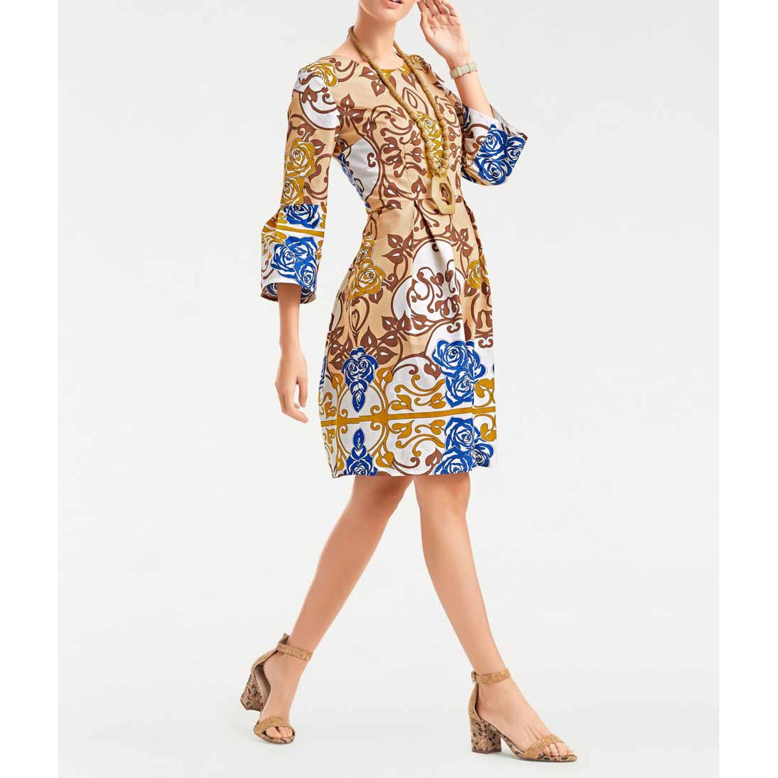 Designer-Druckkleid bunt