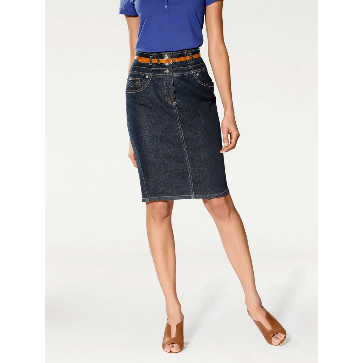 Designer-Optimizer-Jeansrock dark-denim